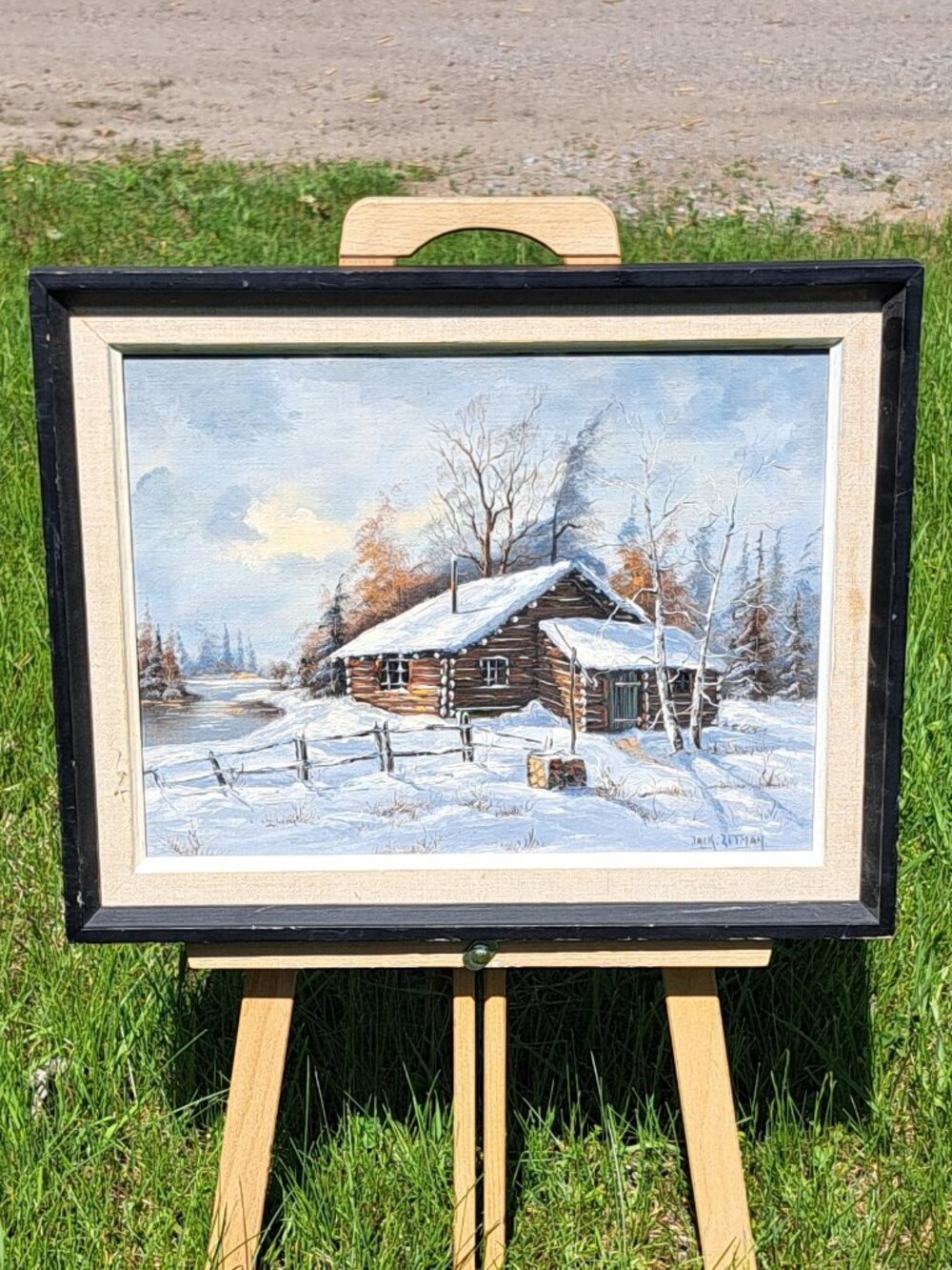 Canadian Winter Scene Painting By Jack Zitman